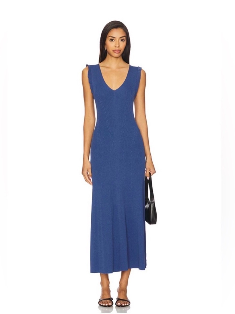 PAIGE Sleeveless V-Neck Maxi Dress in Cobalt Blue